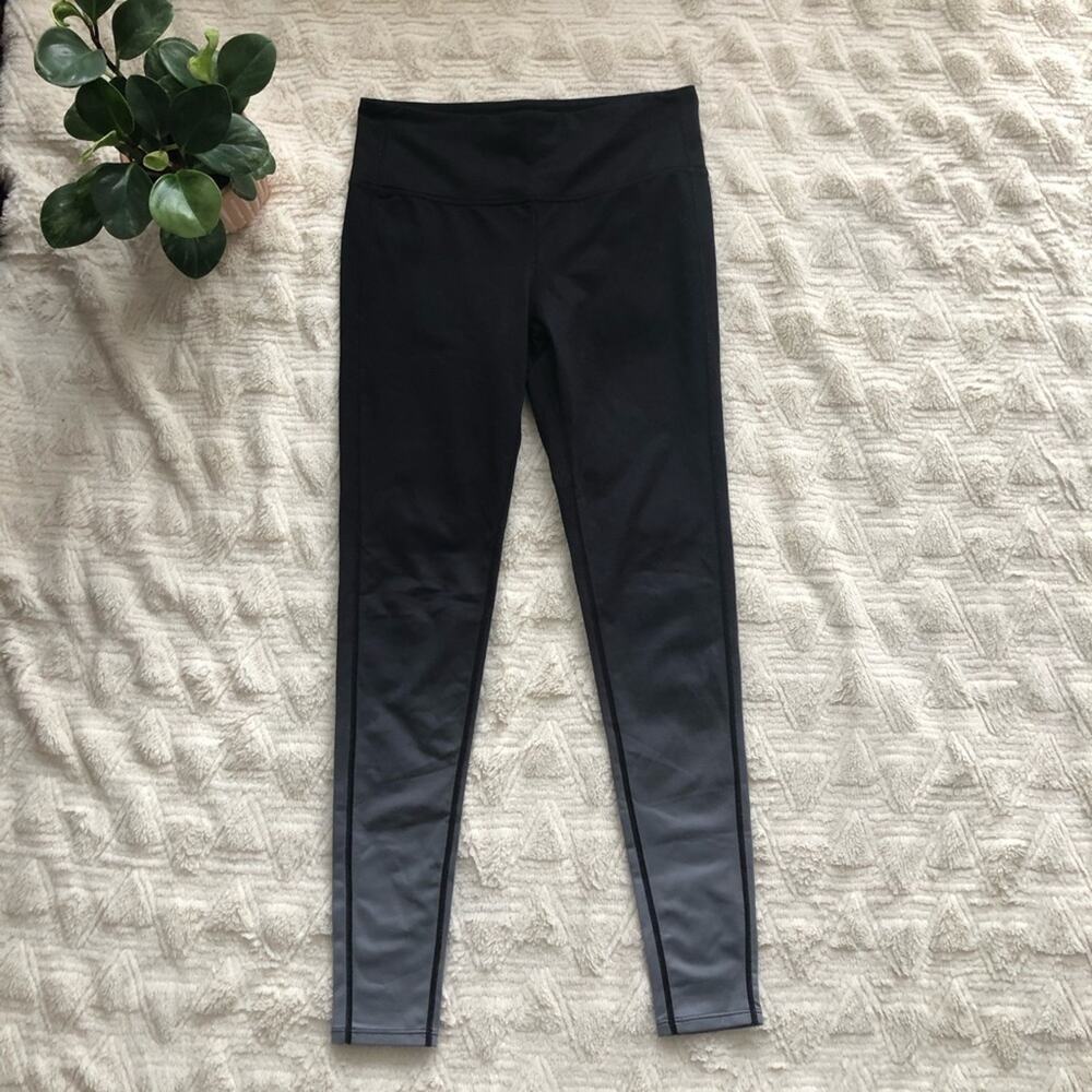 Athleta Black & Grey Ombre Full Length Leggings